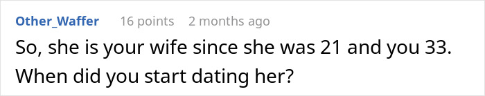 Screenshot of an online comment discussing a husband refusing intimacy for five years and his wife's new relationship with someone younger.