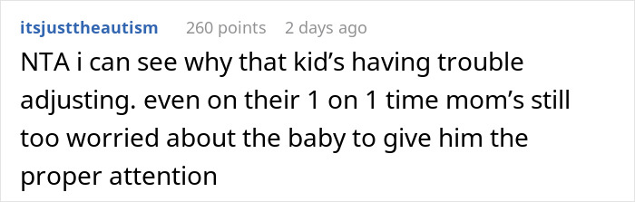 Screenshot of a Reddit comment discussing a mom&rsquo;s worry and difficulty adjusting while a friend babysits overnight.