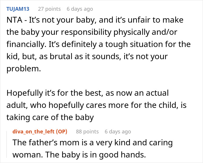 Text excerpt about irresponsible teen having a baby at 16 and older sister calling CPS due to dumped parental duties. Text excerpt about irresponsible teen having a baby at 16 and older sister calling CPS due to dumped parental duties.