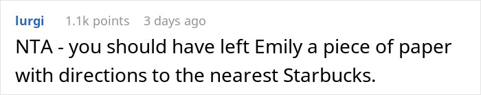 Screenshot of a Reddit comment discussing a mother-in-law offering to make morning coffee and ignoring recipe instructions.