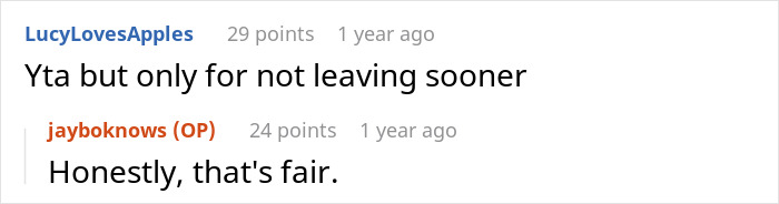 Screenshot of a Reddit conversation discussing a husband dragging his wife and kids from Thanksgiving after a major tantrum.