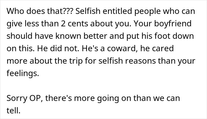 Text expressing frustration at a guy refusing to accept a break-up after going on a romantic trip with a female friend. Text expressing frustration at a guy refusing to accept a break-up after going on a romantic trip with a female friend.