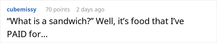 Screenshot of a heated online comment where an entitled mother complains about food at a private party. Screenshot of a heated online comment where an entitled mother complains about food at a private party.
