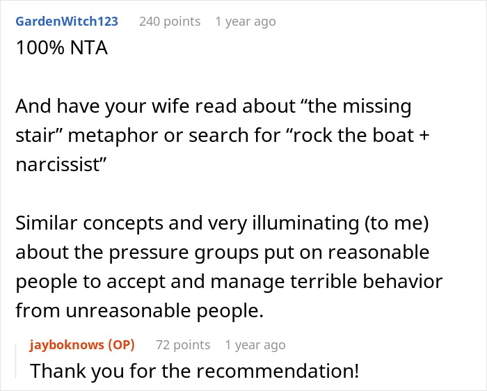 Reddit comments discussing husband dragging wife and kids from Thanksgiving after sister&rsquo;s major tantrum incident.