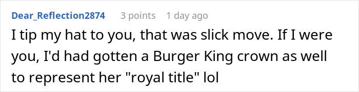 Comment praising a bride’s savage revenge on controlling MIL by serving her a special meal at the wedding. Comment praising a bride’s savage revenge on controlling MIL by serving her a special meal at the wedding.