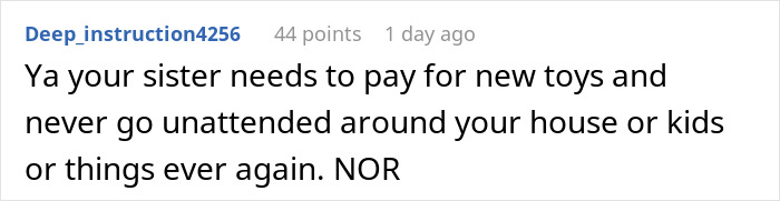 Screenshot of a social media comment discussing a woman deciding to destroy child's Christmas presents over charity concerns.