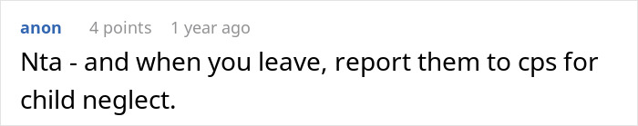 Screenshot of an online comment where a teen tells dad she&rsquo;s never babysitting step-siblings again, causing anger.