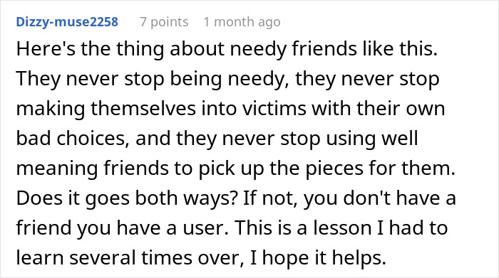 Comment about irresponsible friend making bad decisions and bestie struggling with her pregnancy news on social forum.