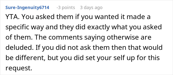 Screenshot of a forum comment discussing a mother-in-law making morning coffee for daughter-in-law despite recipe demands.