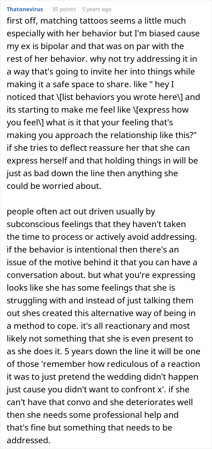 Comment text discussing husband bewildered at wife, addressing relationship behavior and emotional struggles in a thoughtful tone.
