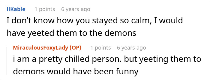 Entitled parents on haunted hayride leave scared kids to strangers while others react with humor in online discussion.