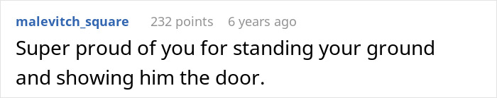 Comment on social platform praising someone for standing their ground and rejecting a guy refusing to accept break-up after romantic trip with female friend. Comment on social platform praising someone for standing their ground and rejecting a guy refusing to accept break-up after romantic trip with female friend.