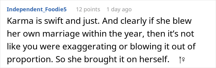 Comment discussing karma and consequences in a relationship related to petty revenge on a husband's coworker attempting seduction. Comment discussing karma and consequences in a relationship related to petty revenge on a husband's coworker attempting seduction.