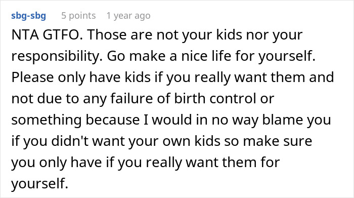 Comment discussing teen refusing to babysit step-siblings and telling dad she won&rsquo;t do it again.