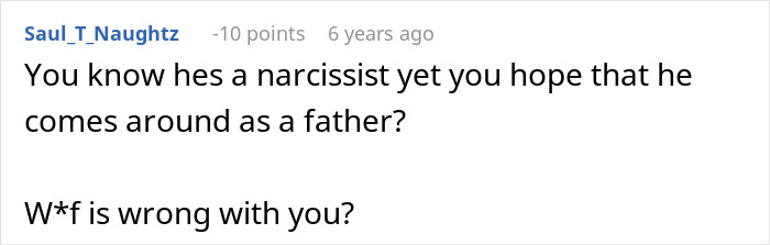 Online comment about dealing with a toxic ex and his constant threats, expressing frustration and disbelief.