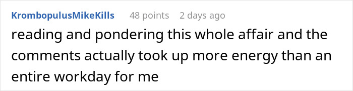 Reddit comment about Secret Santa organizer refusing coworker&rsquo;s participation if they don&rsquo;t want to receive a gift.
