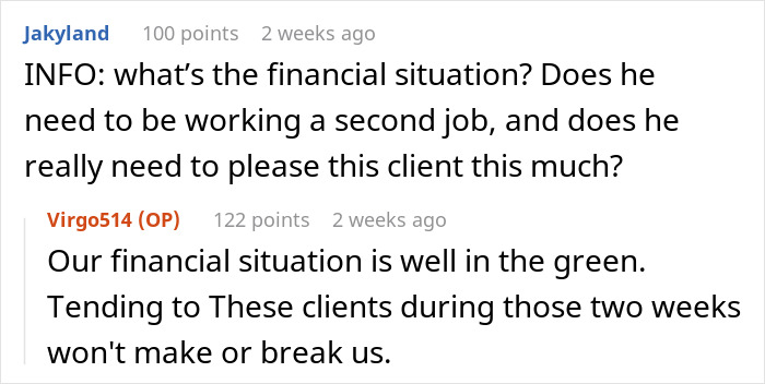 Couple arguing during family vacation as husband prioritizes business, wife threatens a solo trip over the conflict.