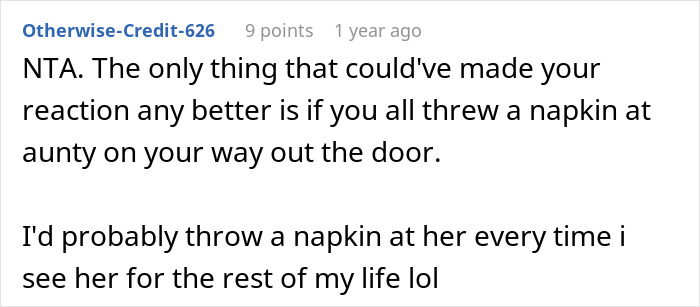 Screenshot of a social media comment discussing a husband dragging his wife and kids from a Thanksgiving celebration after a major tantrum.