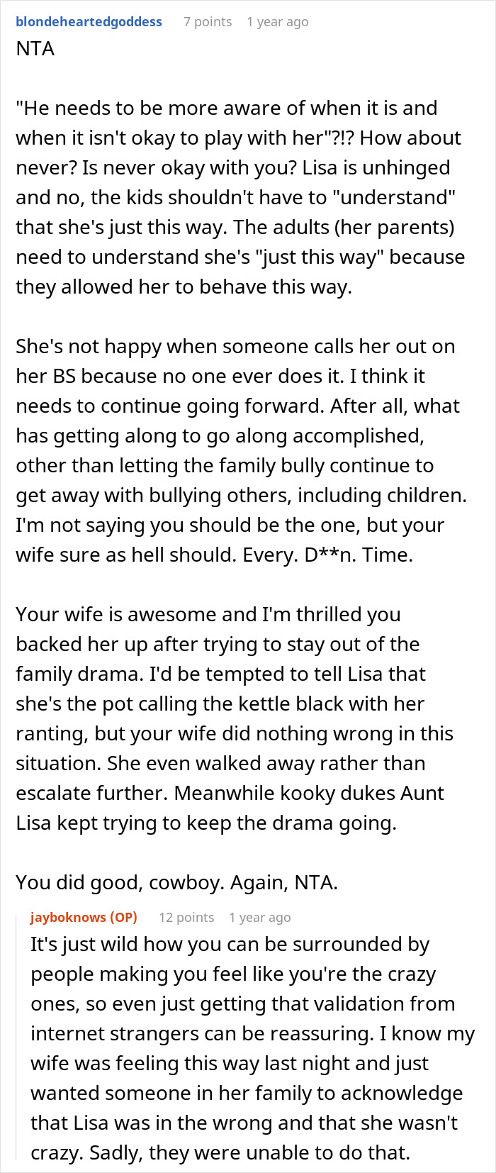 Reddit user discussing husband dragging wife and kids from Thanksgiving after sister throws major tantrum.