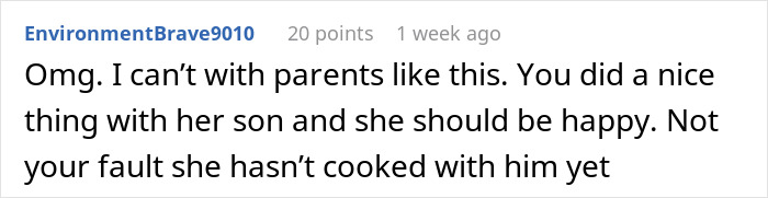 Comment expressing frustration about parents, mentioning bonding with son and relationship issues after ex&rsquo;s reaction.