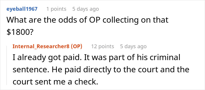 Reddit conversation about a parking lot psycho attacking a man's car with a shopping cart over waiting 30 seconds.