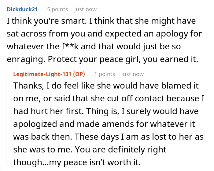 Conversation screenshot of a best friend no contact returns discussion about blame, apology, and protecting peace.