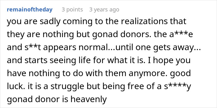 Screenshot of a text comment discussing entitled parents treating autistic brother as golden child while ignoring his creepy behavior.