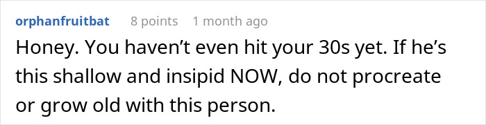 Screenshot of a social media comment criticizing a man who requires his girlfriend to return to her weight from six years ago. Screenshot of a social media comment criticizing a man who requires his girlfriend to return to her weight from six years ago.