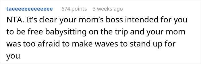 Comment on a forum discussing a teen being blamed for not stopping a kid from running into traffic during babysitting.