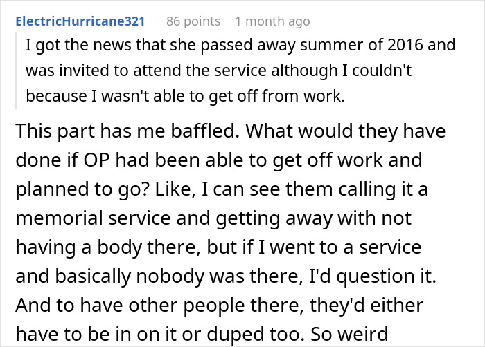 Commenter baffled over half-sister's lie to get dad&rsquo;s support with medical bills, and the shocking truth revealed years later.