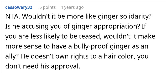 Red-haired classmate reacts with drama after dyeing hair orange, causing conflict and surprise among peers.
