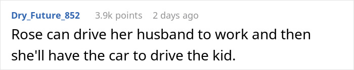 Screenshot of a forum comment discussing a woman refusing to take her niece to school causing family conflict.