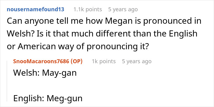 Reddit conversation discussing pronunciation differences in a native language deemed pointless by dad.