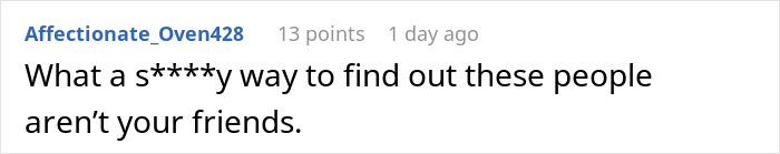 Comment reading what a user says about discovering dress-code betrayal and friends not being true friends. Comment reading what a user says about discovering dress-code betrayal and friends not being true friends.