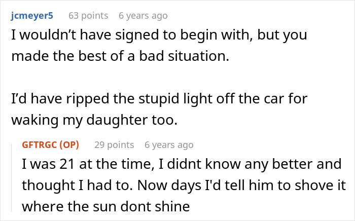 Screenshot of an online discussion about dealing with a stalkerish HOA president and legal consequences in court.