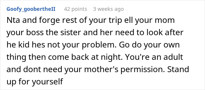 Commenter advising a teen on standing up for themselves after being blamed for not stopping a kid from running into traffic.