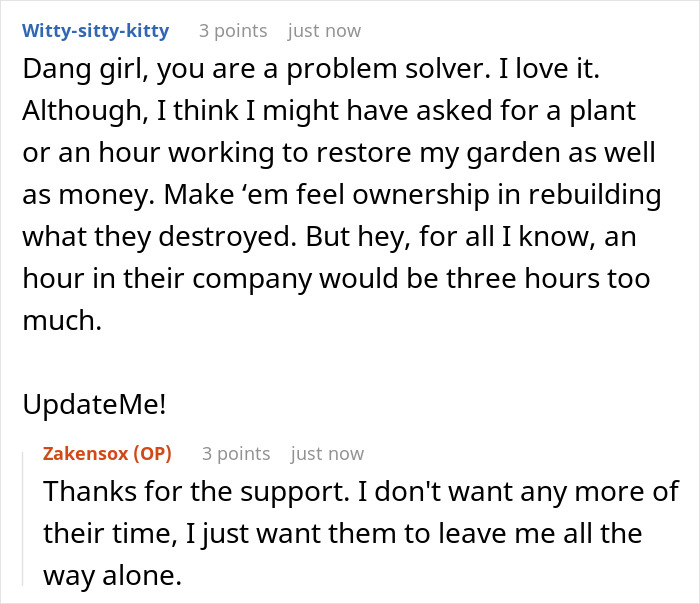 Woman&rsquo;s savage revenge on petty neighbor causes panic, with comments about problem solving and desire for peace.