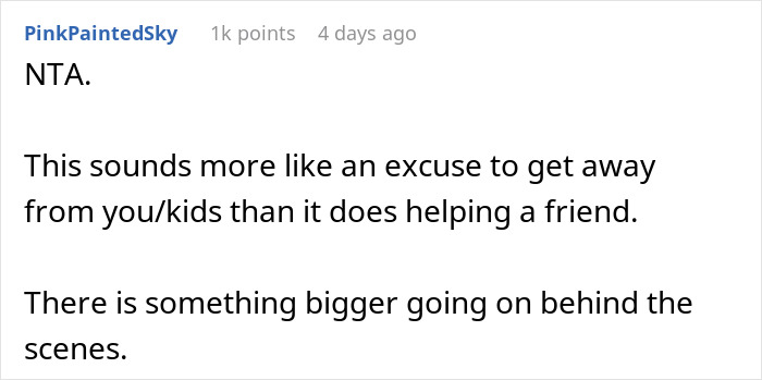 Comment discussing a mom prioritizing widowed friend over her kids, raising husband’s concerns after a month-long issue. Comment discussing a mom prioritizing widowed friend over her kids, raising husband’s concerns after a month-long issue.
