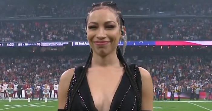 “Disrespectful”: Singer Slammed Over “Inappropriate” Outfit During US National Anthem At NFL Game