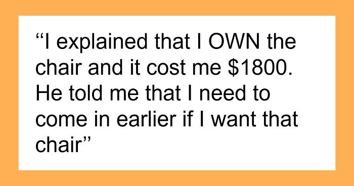 Guy Keeps Taking Newbie’s $1.8K Chair, Gets Arrested On The Spot