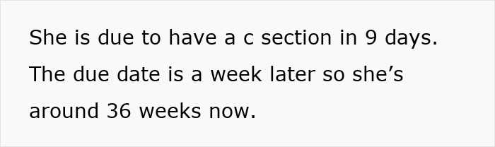 Pregnant daughter shares update about being 36 weeks and canceling theatre plans due to upcoming C section in 9 days.