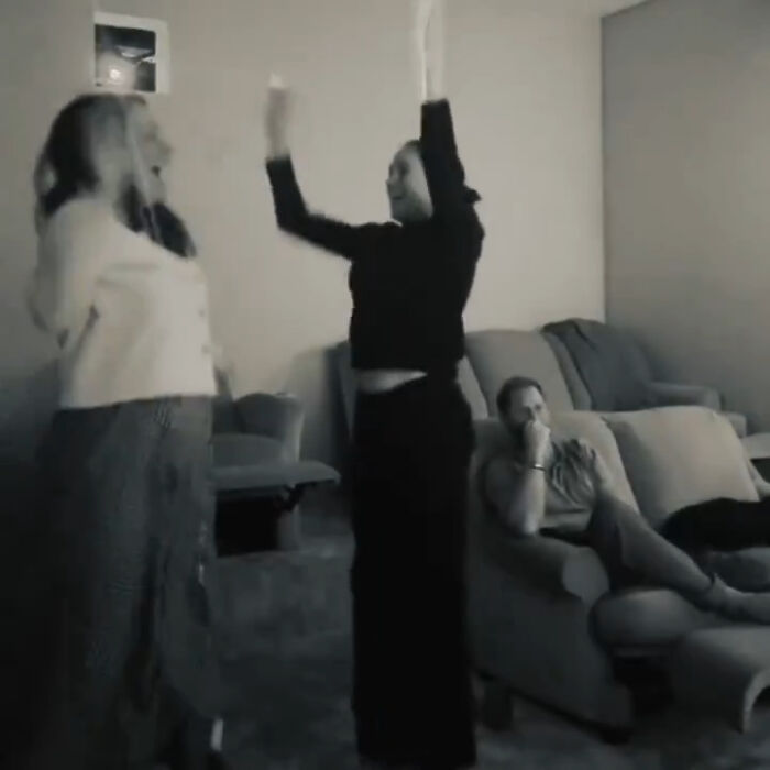 Meghan Markle and Prince Harry at home during a celebration that many are convinced was staged and irritating to some viewers.