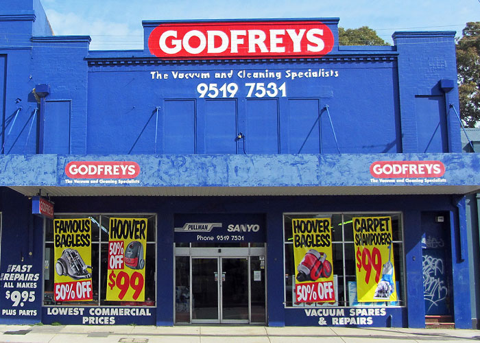 Godfreys store with vacuum sales and repairs, featured among companies competing for corporate Darwin award for business failures