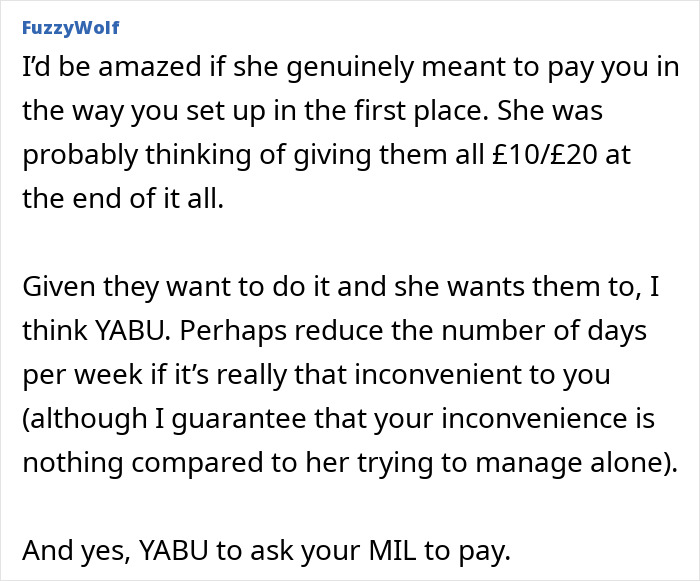 Forum text discussing pregnant SIL paying nieces for help, and mom stopping visits after money stops coming. Forum text discussing pregnant SIL paying nieces for help, and mom stopping visits after money stops coming.