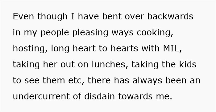 Text about father-in-law treating daughter-in-law poorly and husband upset after ban from home.