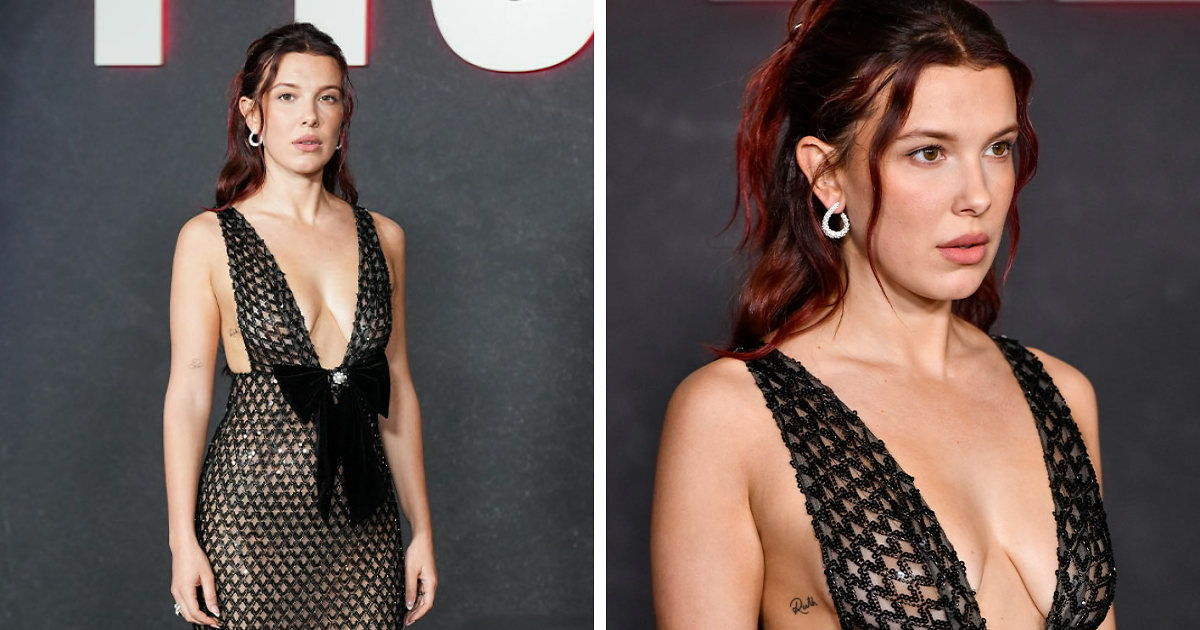 Baffled By Natural Breasts": Millie Bobby Brown Defended Against Trolls  After Low-Cut Dress Sparks Cruel Reactions | Bored Panda