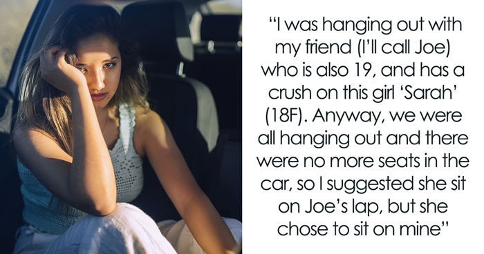 Guy Has No Clue Friend Has A Crush On Him, She Starts Crying As He Tells Her To Get Off His Lap