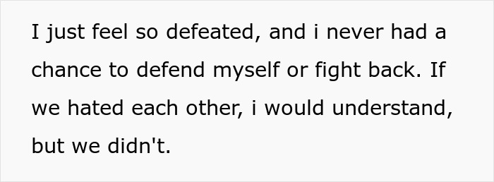 Alt text: Text expressing feelings of defeat and confusion after a mother&rsquo;s actions disrupted her daughter&rsquo;s happy relationship.