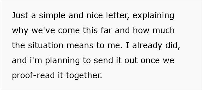 Handwritten letter explaining feelings and reasons behind a mom destroying daughter&rsquo;s happy relationship after a date.
