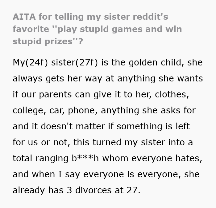 Alt text: Woman upset as parents demand she give up amazing career opportunity for spoiled golden-child sister advantage.
